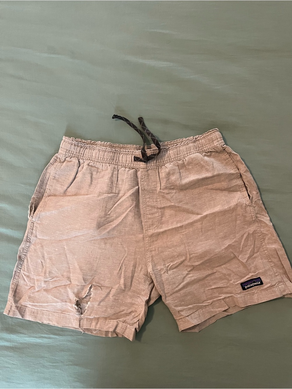 Patagonia Light Tan Drawstring Casual Shorts